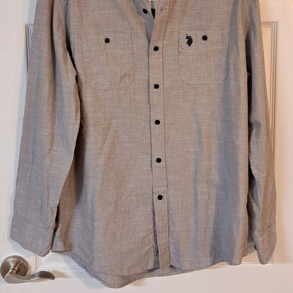 U.S. Polo Assn. Gray NWT Men's Button Oxford Shirt - Picture 2 of 10